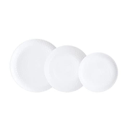 Luminarc Pampille Bianco Stoviglie Opal 18 Pezzi - 6 Persone Bianco