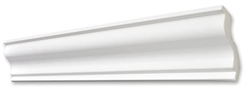 DECOSA Profilo decorativo S100 SYLVIA – Elegante modanatura in stucco bianco – 30 listelli da 2 m di lunghezza = 60 m – Modanatura decorativa in polistirolo 70 x 70 mm – per soffitto o parete