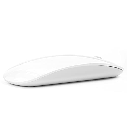 Uiosmuph U30 Mouse Wireless Bluetooth, Ricaricabile (BT5.1+ BT5.1+ USB) Silenzioso Senza Fili per Laptop/MacBook/Android/PC/Mac (Bianca)