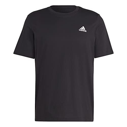 adidas Essentials Single Jersey Embroidered Small Logo Short Sleeve T-shirt, Nero, M Uomo