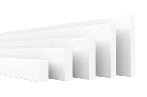 HEXIMO Profili piatti, XPS polistirolo costruzione a secco profili piatti per pareti soffitti finiture per soffitti profili in polistirolo per soffitti cornici per pareti (20,4 metri HFL 5)