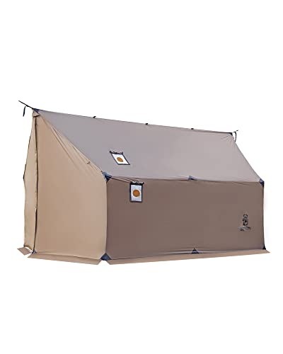 OneTigris TEGIMEN - Tenda grande calda per l'inverno, per campeggio, sopravvivenza, impermeabile, 3000 mm, per escursioni (marrone coyote