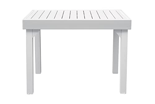 Tavolo per Esterni in Alluminio Allungabile Tavolo per Balconi e Spazi Ristretti Allungabile da 104 a 208 Centimetri Color Bianco