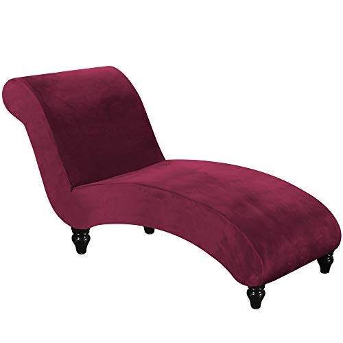 FantasDecor Chaise longue - Coprisedia in velluto per chaise longue e chaise longue in velluto, ultra morbido, lavabile in lavatrice, colore: bordeaux