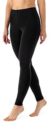 Merry Style Leggings Lunghi Pantaloni Donna MS10-143 (Nero, L)