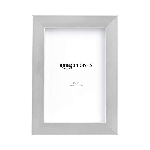 Amazon Basics - Cornice per foto, 10 x 15 cm, Nichel, Confezione da 2