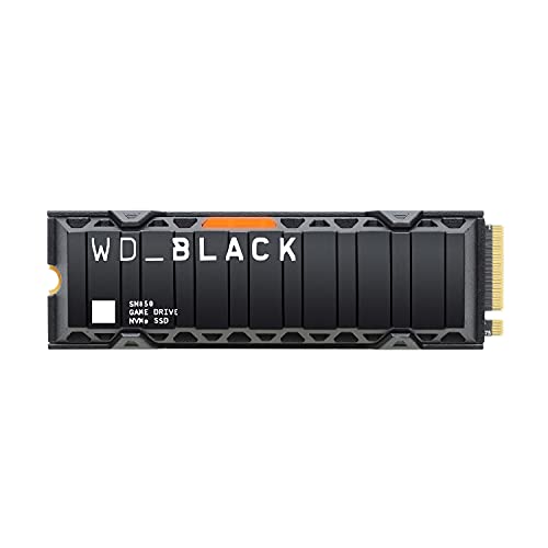 'WD_BLACK SN850 1TB NVMe SSD per il gaming con dissipatore di calore - Funziona con PlayStation 5; Formato M2 2280; Tecnologia PCIe Gen4; Velocità di lettura fino a 7000MB/s