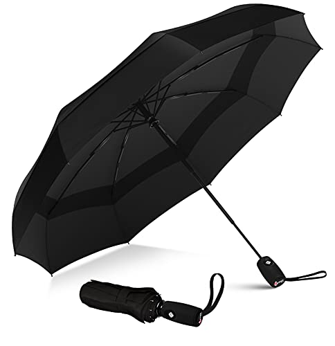 Repel Umbrella Ombrello antivento pieghevole - Ombrello portatile antivento compatto, automatico e durevole - Ombrello piccolo resistente al vento - Uomo e donna