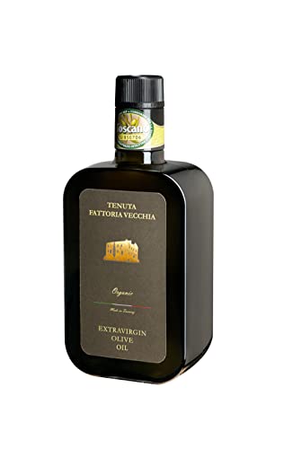 Tenuta Fattoria Vecchia - Olio EVO Extra Vergine di Oliva Italiano - Toscano IGP - Bio logico - da Spremitura Meccanica - 1 Bottiglia 500 ml