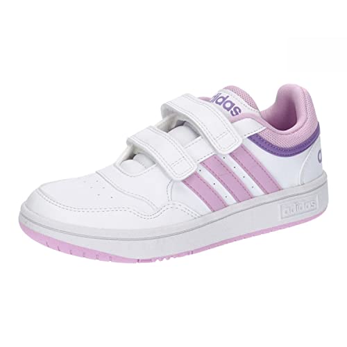 adidas Hoops Lifestyle Basketball Hook-And-Loop Shoes Sneakers Unisex-Bambini e Ragazzi, Ftwr White Bliss Lilac Violet Fusion, 34 EU