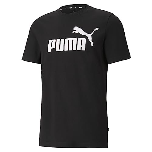 Puma Ess Logo Tee Maglietta, Black, L Uomo