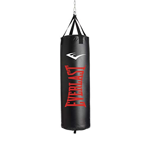 Everlast Unsiex 70LBS - Sacco da boxe Nevatear Unfilled Punching Bag, nero/rosso