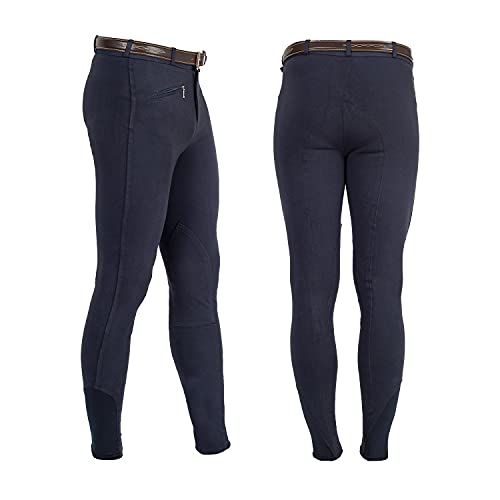EQUESTRO Pantaloni da Uomo Modello URANO in Cotone Elasticizzato (Blu Navy, 52)