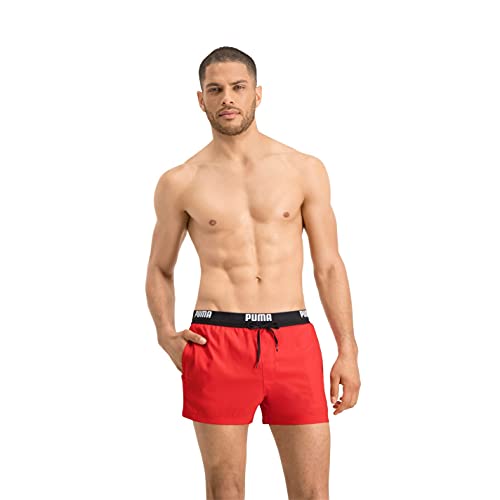 PUMA Logo Short Length Swim Shorts Pantaloncini da Surf, Rosso, M Unisex-Adulto
