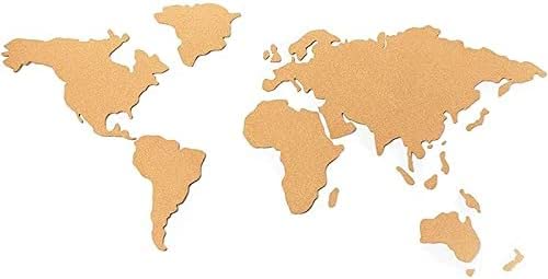BeyondTreasure® - Mappa del mondo in sughero naturale, autoadesiva, diverse dimensioni (100 x 46 cm, sughero naturale)