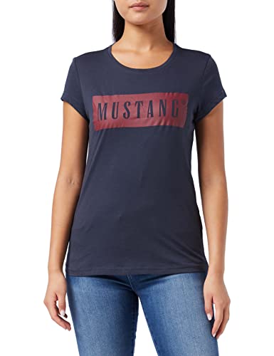 Mustang Alina C Logo Tee T-Shirt, Blue Nights, S Donna