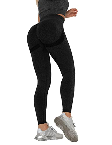 UMIPUBO Leggins Sportivi Donna Fitness Leggings Push up Vita Alta Anticellulite Pantaloni Elastici Collant Yoga Pants Controllo Pancia per Palestra, Allenamento, Corsa, Pilates (M, Nero)