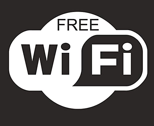 Adesivo Free WiFi per Bar, Club, uffici,vetrine, Negozi, ristoranti, Salon, Stickers, Decal Auto Bianco 11 X 17 CM