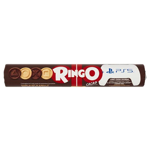 Pavesi Ringo Biscotti Farciti con Crema al Cacao, Snack per Merenda o Pausa Studio, Senza Olio di Palma, Formato Tubo da 165 g