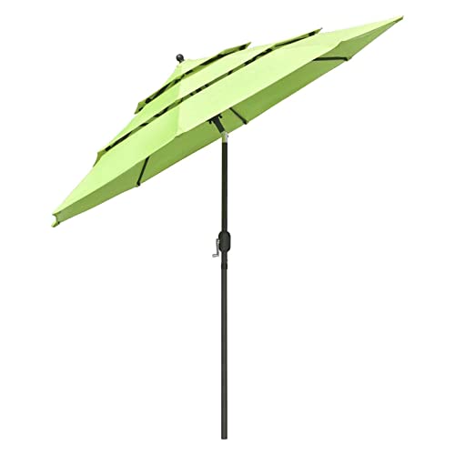 MMAXZ Ombrellone da Giardino a 3 Strati da 9 Piedi, ombrellone da Spiaggia, ombrellone da Spiaggia Portatile da Viaggio Sabbia con palo inclinabile in Alluminio e ombrellone Antivento da Spiaggia