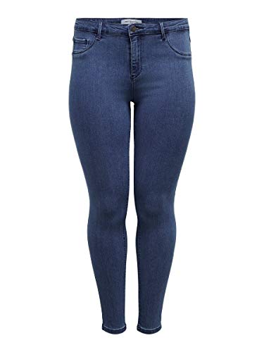 ONLY Carmakoma Carthunder Push Up Reg SK Jeans MBD Noos Skinny, Blu (Medium Blue Denim Medium Blue Denim), W36 (Taglia Produttore: 46) Donna