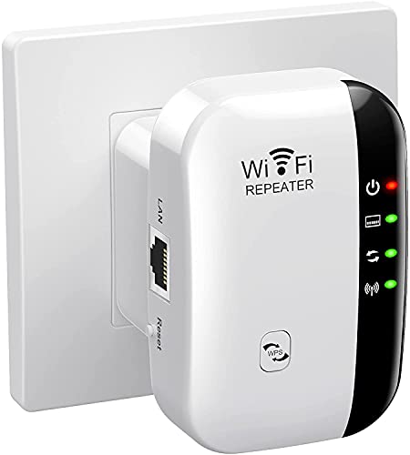Ripetitore WiFi Potente per Casa Amplificatore WiFi 2024 Più Recente WLAN Ripetitore WiFi Extender 300Mbit/s 2.4GHz, Porta LAN, Supporta Modalità Ripetitore/Router/AP