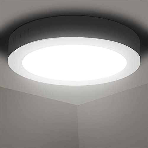 Aigostar Plafoniera LED, 18W Equivalente a 162W, alta luminosità, IP20 1530LM, Lampada da Soffitto per Bagno Cucina Corridoio e Balcone, Plafoniera dritta 4000K Luce naturale, Ø22.6cm