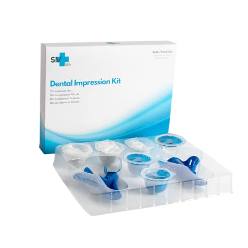 Kit per Impronte dentali a Casa | include Vassoi portaimpronte arco Superiore + Inferiore + Stucco per modellatura | Facile e Veloce | per la fabbricazione di Stecche, Dentisti | Approvato UE, USA