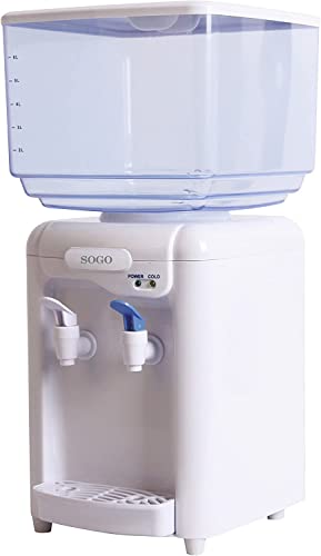 SOGO DIS-SS-12010W - Distributore Di Acqua Fredda con Serbatoio Da 7 Litri Incluso, 65W, BPA Free, Accessori Per Bottiglie