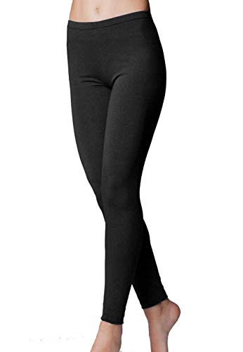JADEA leggings in cotone elasticizzato calibrato taglie forti art. 4200 (4XL, nero)