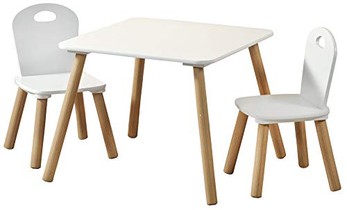 Kesper 17712 tavolino Per Bambini Con 2 sedie, color Bianco, 3 Unità, 8000 g