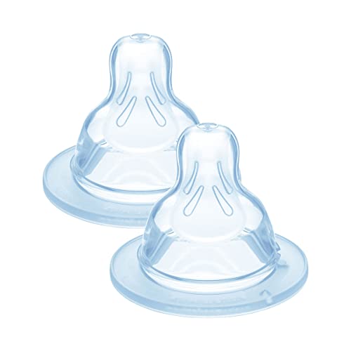 MAM Teats Size 2, Suitable for 2+ Months, MAM Medium Flow Teats with SkinSoft Silicone, Fits All MAM Baby Bottles, Baby Feeding Essentials, Pack of 2