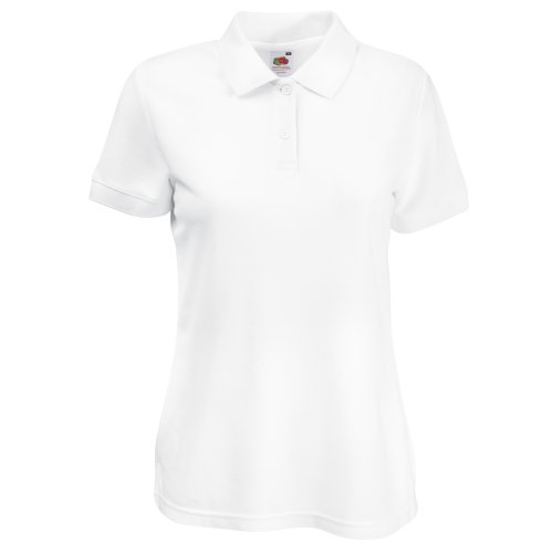 Fruit of the Loom - Polo Manica Corta - Donna (S) (Bianco)