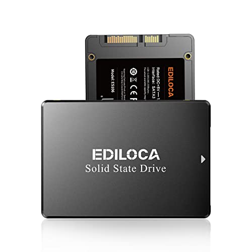 Ediloca ES106 256GB SSD SATA III 2.5' 3D NAND Disco Rigido Interno, Fino a 550MB/s Lettura, Aggiorna Memoria PC o Laptop e Archiviazione (Nero)