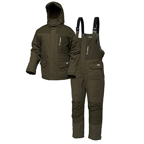 Dam Xtherm Winter Suit, tuta termica Deluxe in 2 pezzi e protezione dal freddo, taglie M-3XL, impermeabile (colonna d'acqua 8000 mm), 100% poliestere, verde, L