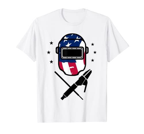 American Welder Shirt | Bandiera degli Stati Uniti Saldatura Cappuccio T-shirt Regalo Maglietta