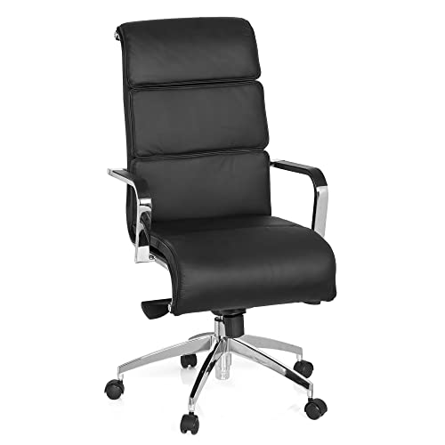 HJH Office HD 660937 - Sedia da ufficio, Galesa, in pelle, colore: nero
