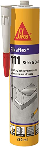 Sika - Sikaflex-111 Stick & Seal Grigio Cemento, adesivo e sigillante multiuso monocomponente, ampia adesione e tenuta, incolla e sigilla la maggior parte dei materiali. Uso interno ed esterno, 290ml