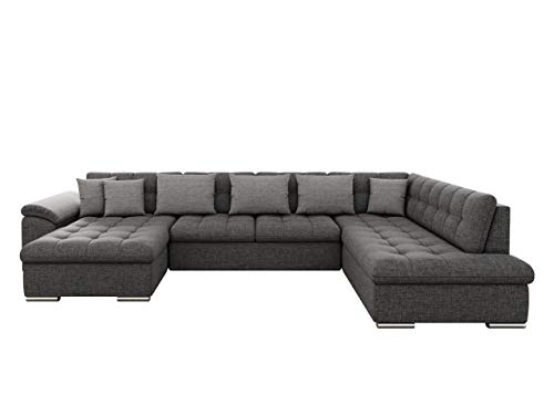 Mirjan24 Divano angolare Niko Bis, design divano con funzione di sonno e cassapanca per letto a U, colore a scelta dal produttore (divano angolare sinistro, Lux 06 + Lux 06 + Lux 05)