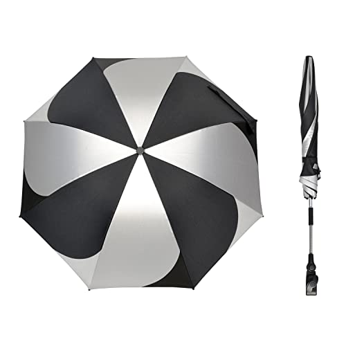 ZjRight Ombrellone per Passeggino, 72cm 50+ UV Ombrello Universale per Bambini e Neonati Protezione Solare per Carrozzina & Passeggino - Nero&Bianco