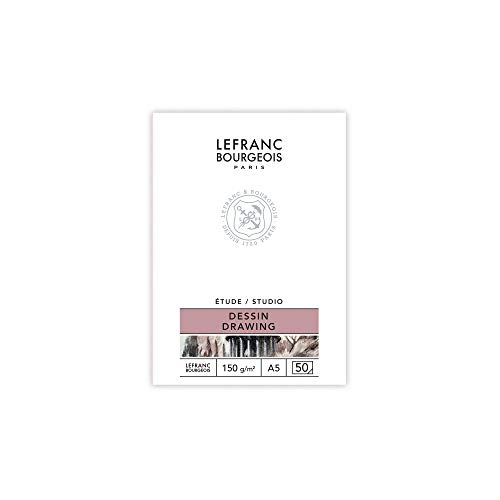 Lefranc Bourgeois Studio Carta da Disegno 150 g - Blocco Incollato A5-50 Fogli