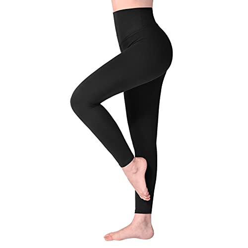 SINOPHANT Leggins Vita Alta Donna, Leggings Donna Fitness Pantaloni Yoga Controllo della Pancia Opaco Elastici Morbido per Sportivi o Casual(Nero,XXL/Extra Plus Size)