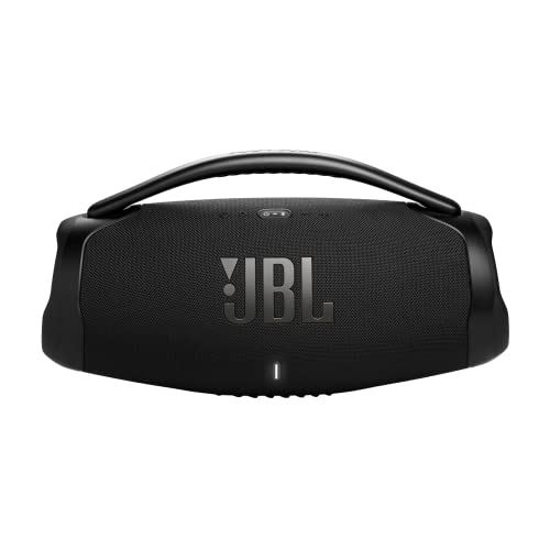 JBL Boombox 3 Wi-Fi Speaker Wireless, Cassa Altoparlante Portatile con Bassi Profondi, Bluetooth e Wi-Fi Integrato, Impermeabile IP67, App JBL One, 3D Dolby Atmos, fino a 24 Ore di Autonomia, Nero