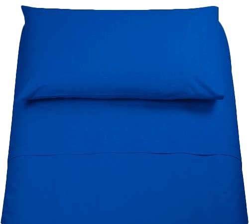 Completo letto singolo Irge in cotone lenzuolo sopra,lenzuolo sotto,1 federa (Blu royal)