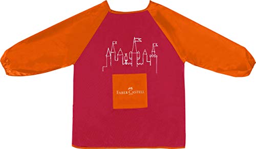 Faber-Castell 201204 - Maglia da pittore per bambini, misura universale, Colori assortiti( lampone/ arancione rosso)