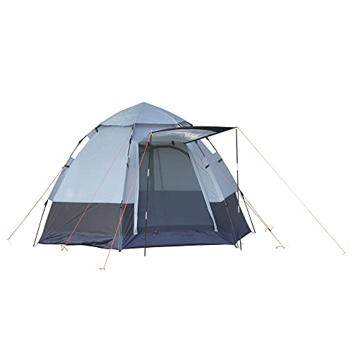 Outsunny Tenda da Campeggio 4 Posti con Apertura Automatica e Accessori Inclusi, Tenda da Viaggio in Acciaio, Tessuto Oxford e Fibra di vetro, Grigia e Nera