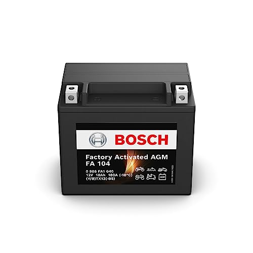 BOSCH Batteria per moto YTX12-BS, 10 Ah, 150 A, con tecnologia AGM, batteria di avviamento a prova di ciclo, non necessita di manutenzione
