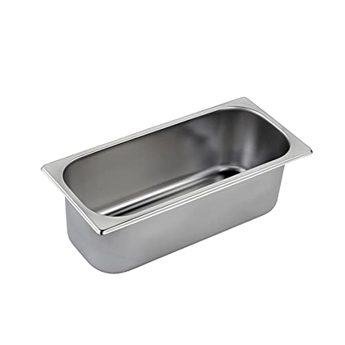 LACOR 66172 - Vaschetta, Contenitore, Vassoio in Acciaio Inox 18/10, gelatiera, conserva Gelato, Bordi sagomati, impilabile, Lavabile in lavastoviglie, 360 x 165 x 120 mm