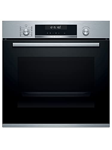 Bosch HBS578BS0 Serie 6, Forno da incasso, Pirolisi: pulizia del forno senza sforzo, Display LCD bianco, 30 programmi, Acciaio, 60 x 60 cm