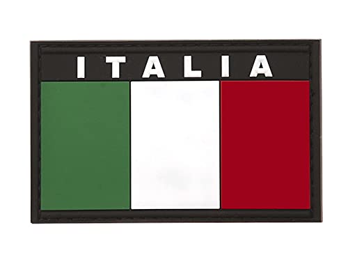 Patch 3D Bandiera Italiana Tricolore in PVC con Strappo 8x5 cm Toppa Tricolore Hook and Loop Patch Italia